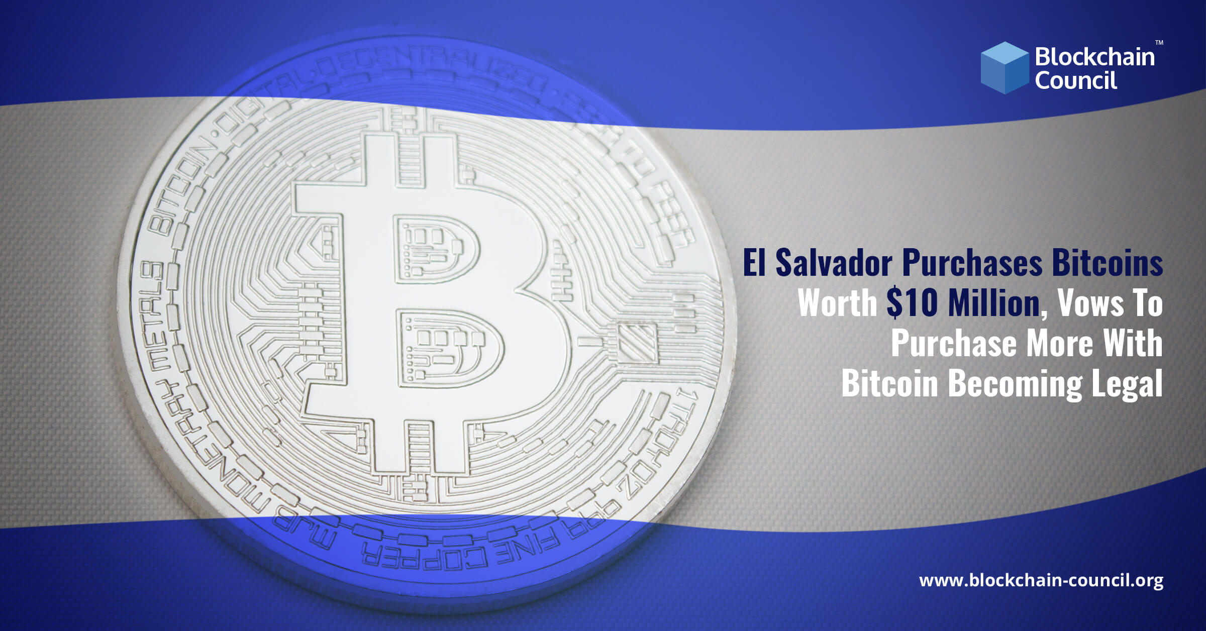 El Salvador Purchases Bitcoins Worth $10 Million, Vows To Purchase More With Bitcoin Becoming Legal